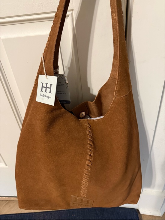 Haute Hippie Handbags - Haute Hippie Suede Hobo Bag in Chestnut Brown